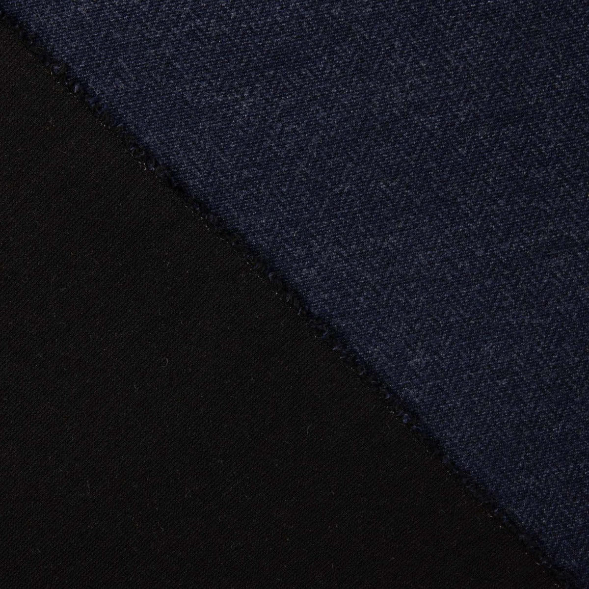 Jersey jacquard double face Roma – Chevrons bleus et noir - Ribes y Casals