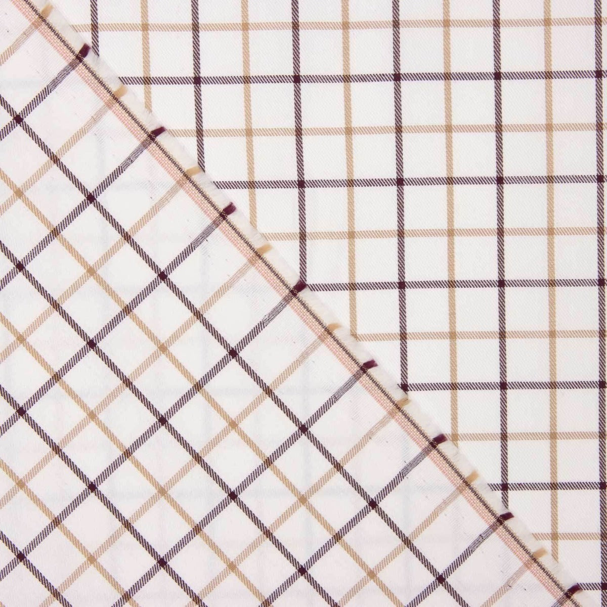 Viyella à carreaux taupe et bordeaux - Ribes y Casals