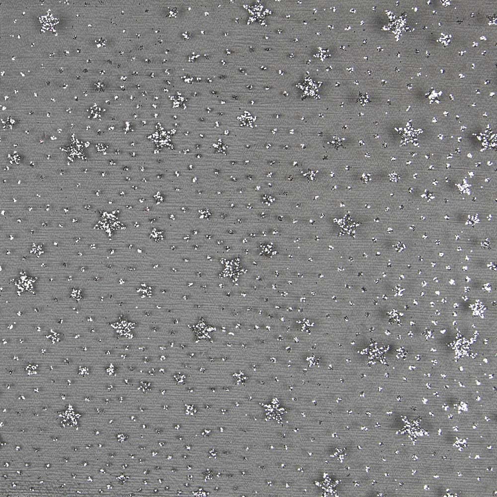 Organza Étoiles Noires Argent - Ribes y Casals