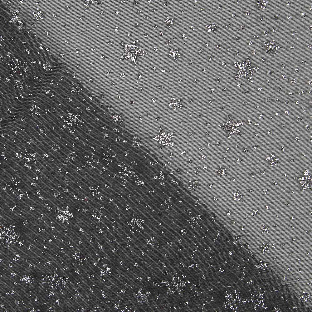 Organza Étoiles Noires Argent - Ribes y Casals