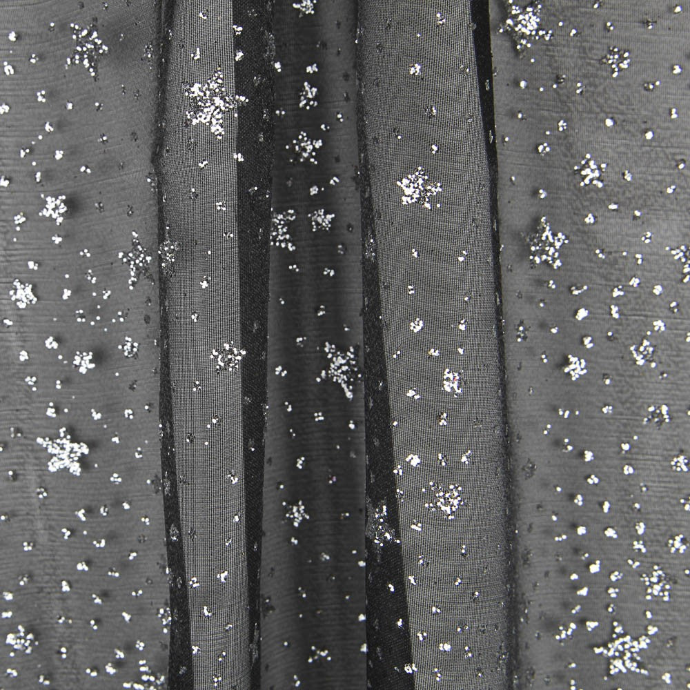 Organza Étoiles Noires Argent - Ribes y Casals