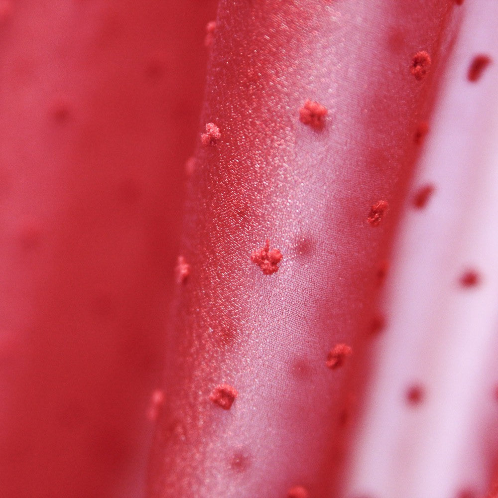 Organza Polyester Plumeti Rouge - Ribes y Casals
