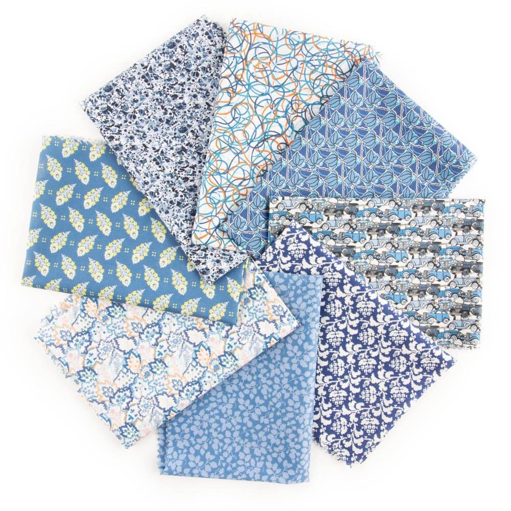 Pack Patchwork Coton Liberty Bleu - Ribes y Casals