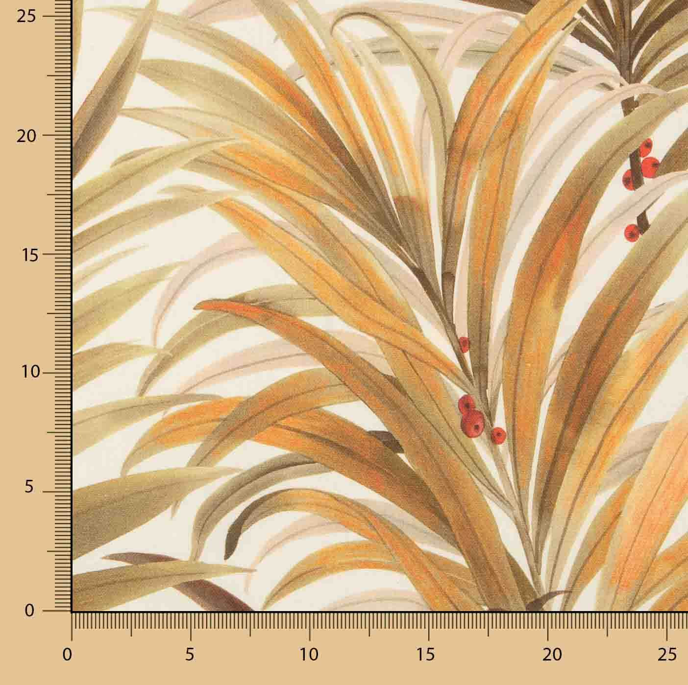 Toile de coton imprimée « Palmiers tropicals ocre » - Ribes y Casals