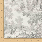 Panama Imprimé Toile de Jouy Gris - Ribes y Casals