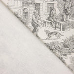 Panama Imprimé Toile de Jouy Gris - Ribes y Casals