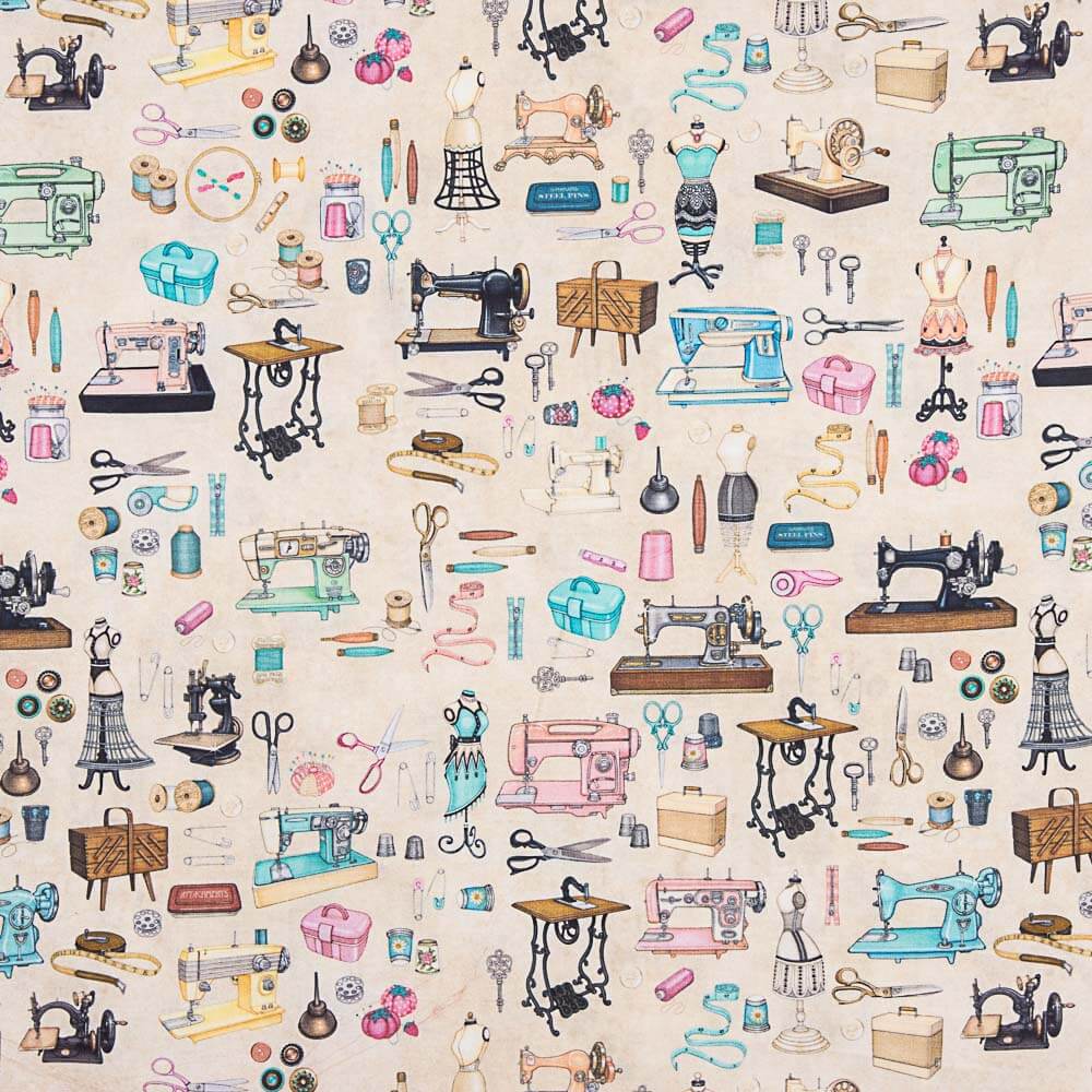 Ustensiles de couture en coton patchwork - Ribes y Casals