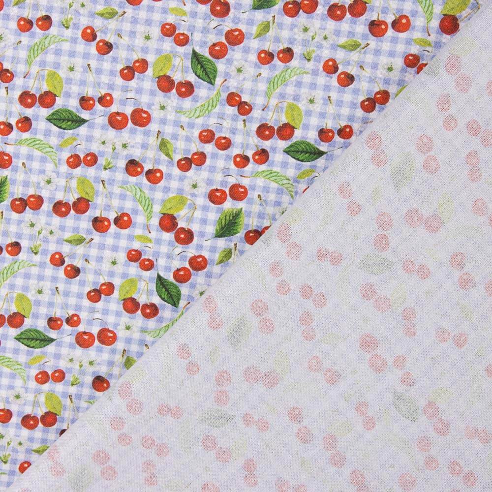 Patchwork de coton cerise vichy clair - Ribes y Casals