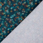 Patchwork de coton corail bleu foncé - Ribes y Casals