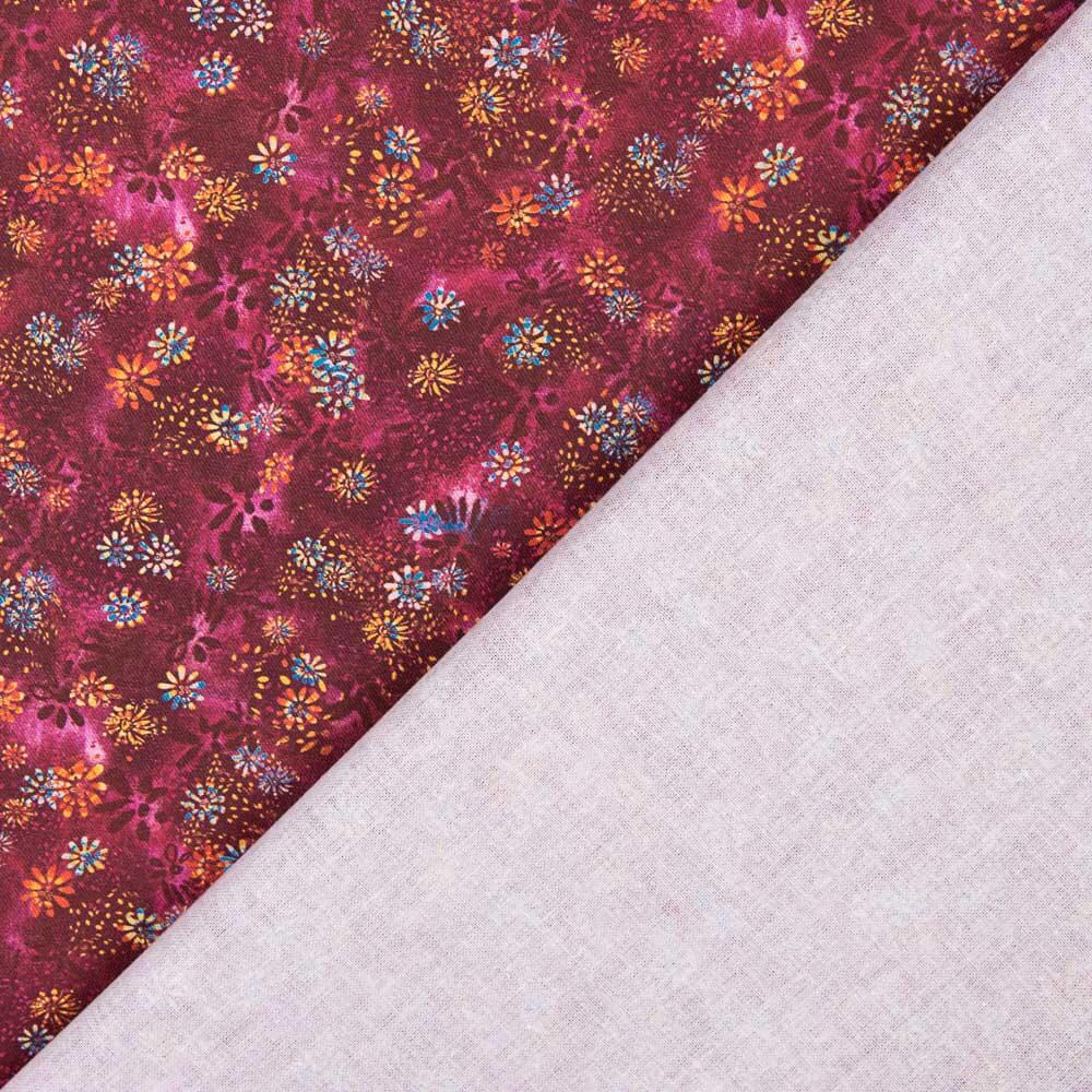 Patchwork de coton corail fuchsia - Ribes y Casals