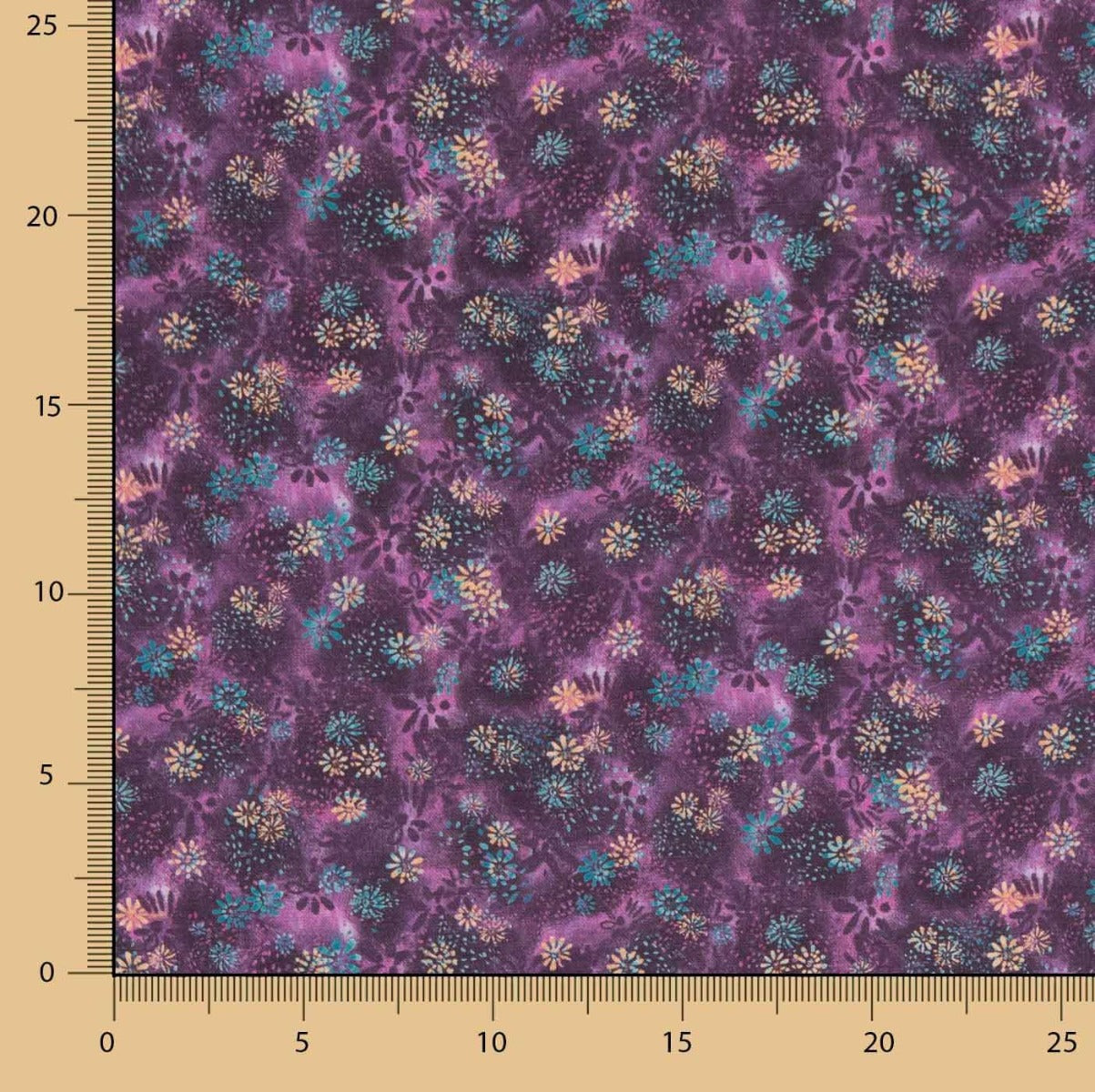 Patchwork de coton corail violet - Ribes y Casals