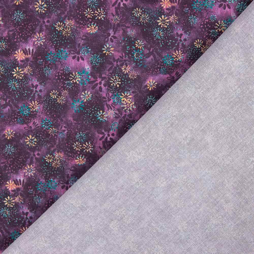 Patchwork de coton corail violet - Ribes y Casals