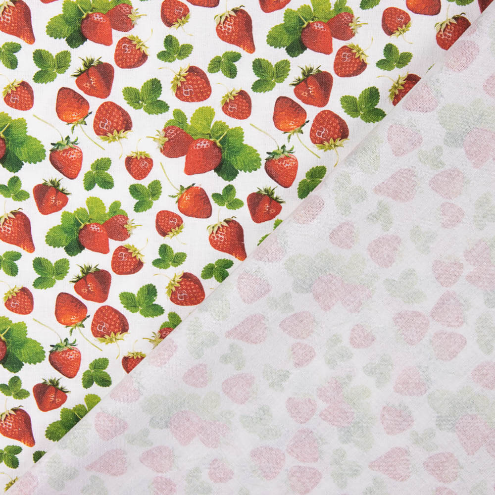 Patchwork Coton Fraises Blanc - Ribes y Casals