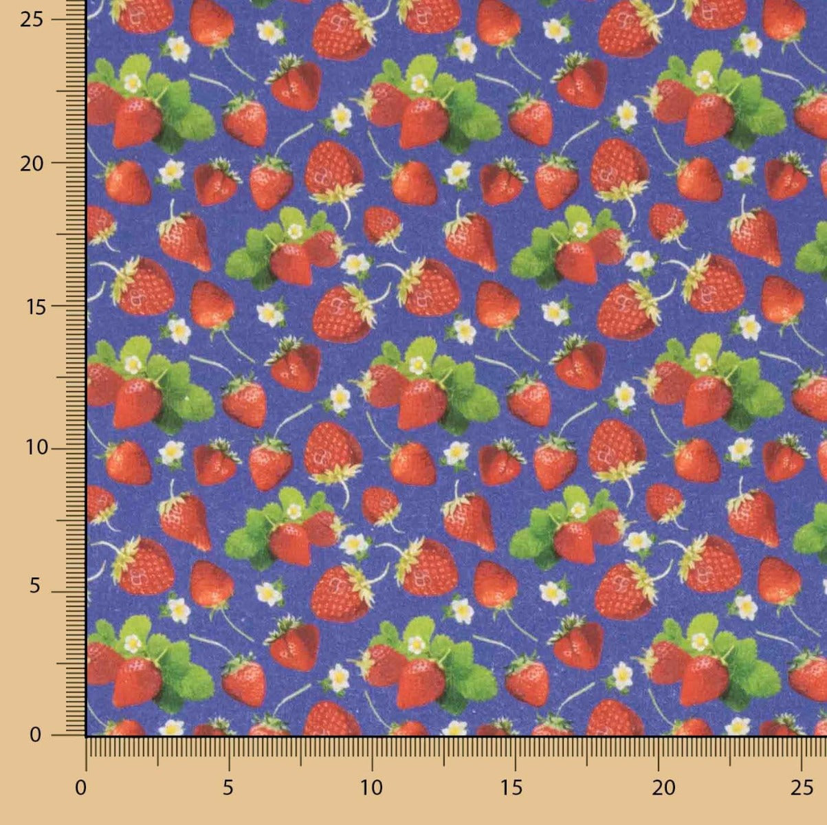 Patchwork de coton fraise bleu marine - Ribes y Casals