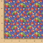 Patchwork de coton fraise bleu marine - Ribes y Casals