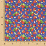 Patchwork de coton fraise bleu marine - Ribes y Casals