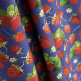 Patchwork de coton fraise bleu marine - Ribes y Casals