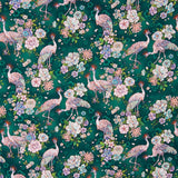 Patchwork de coton grue vert foncé - Ribes y Casals