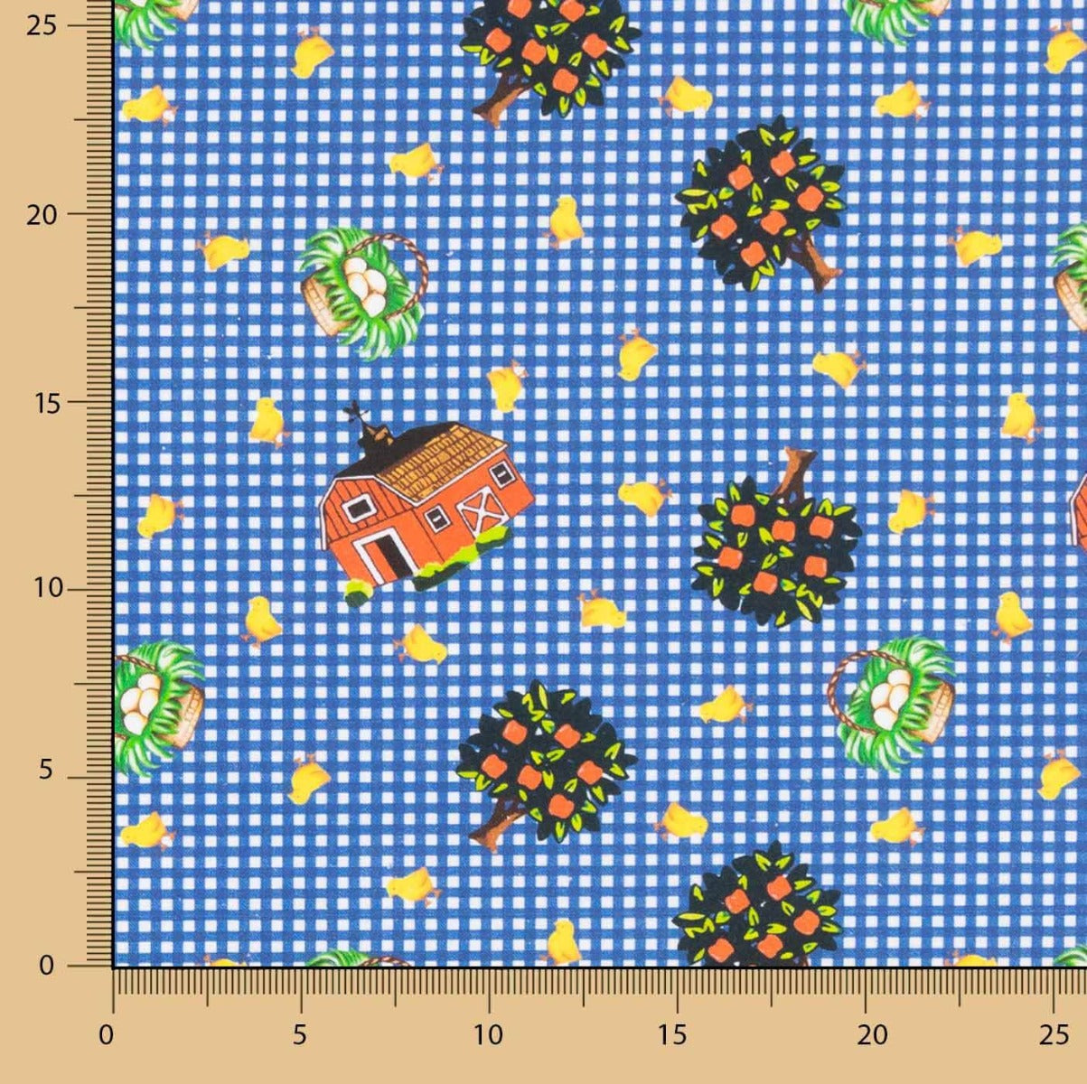 Patchwork de coton Vichy Dark Farm - Ribes y Casals