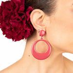 Boucles d&#39;oreilles flamenco cerceau corail - Ribes y Casals