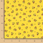 Percale Coton Fleurs Colorées sur Jaune - Ribes y Casals