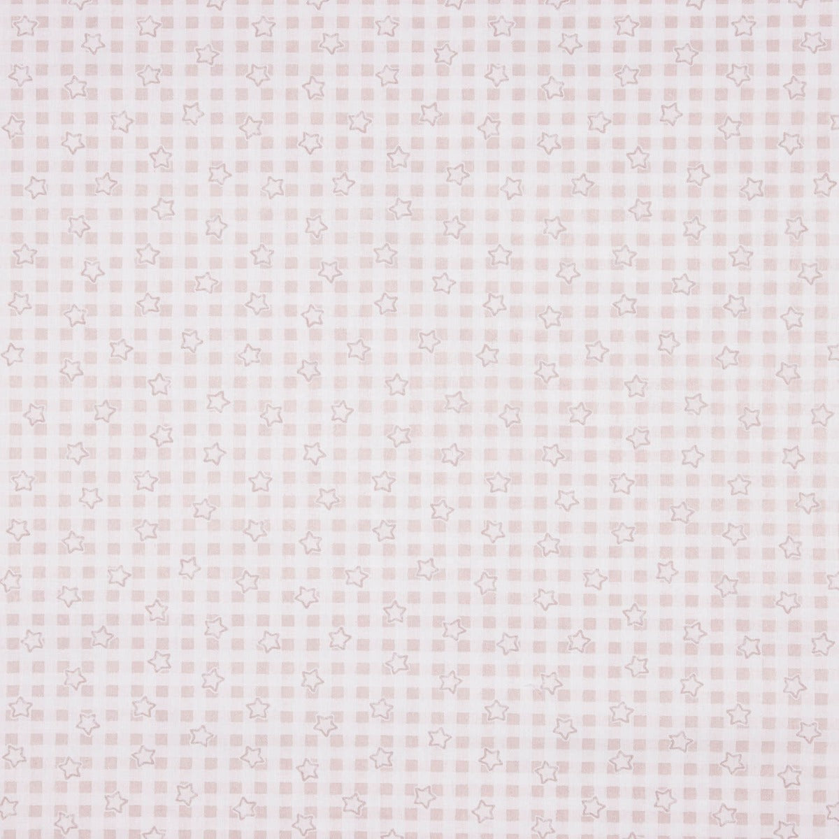 Percale de coton pour enfants – Vichy rose et étoiles - Ribes y Casals