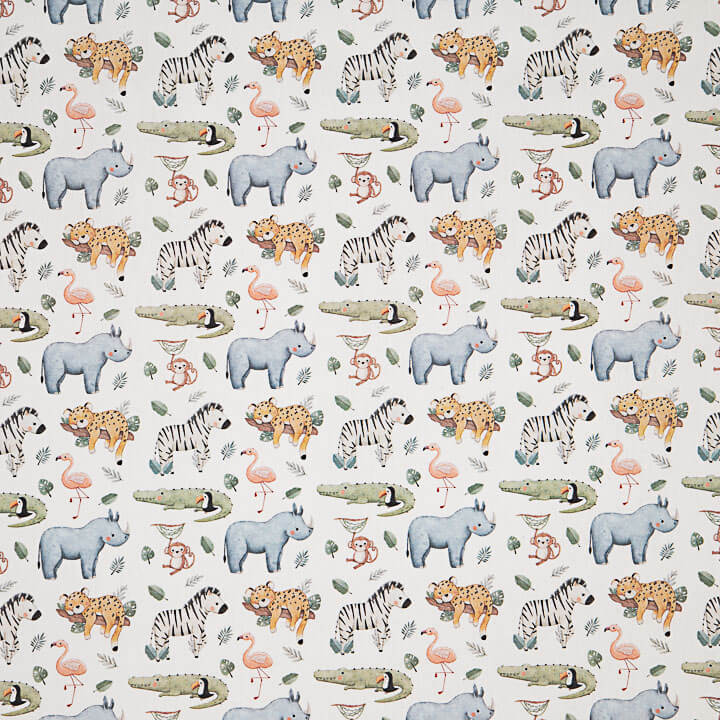 Percale imprimée « Safari sauvage » multicolore - Ribes y Casals