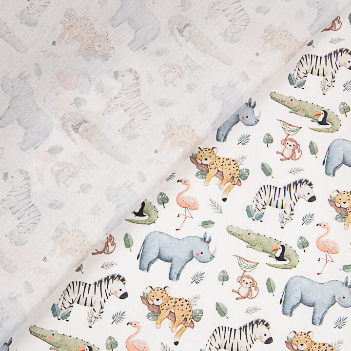 Percale imprimée « Safari sauvage » multicolore - Ribes y Casals