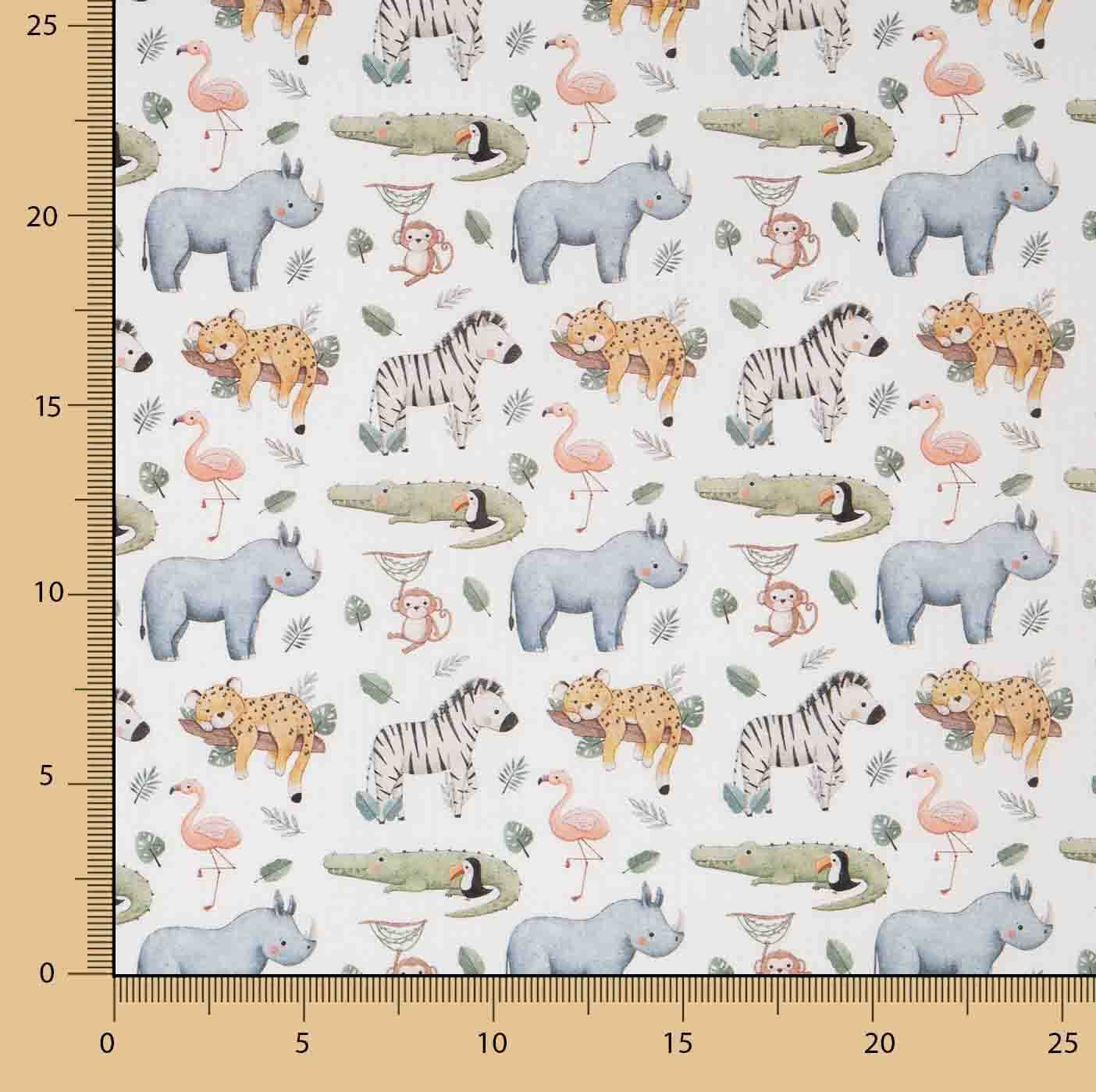 Percale imprimée « Safari sauvage » multicolore - Ribes y Casals