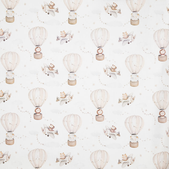 Percale imprimée « Petits aviateurs » beige - Ribes y Casals