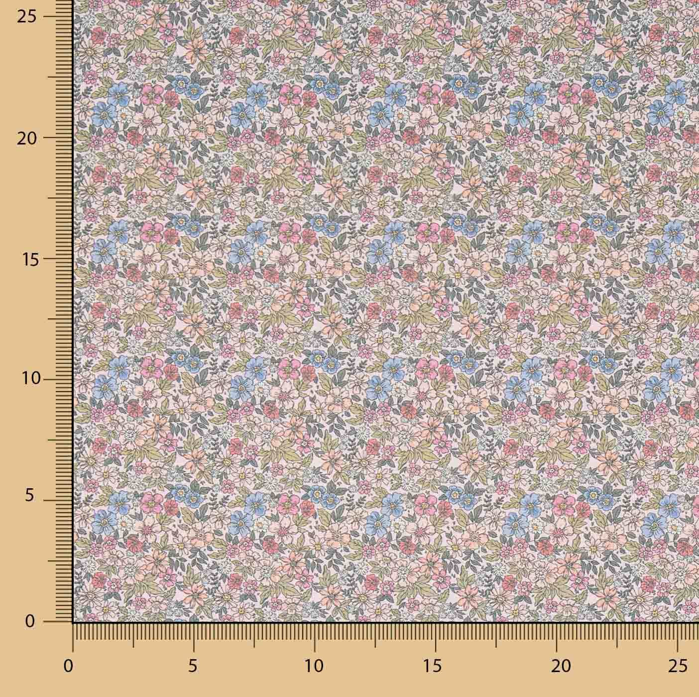 Percale imprimée « Jardin fleuri multicolore » - Ribes y Casals