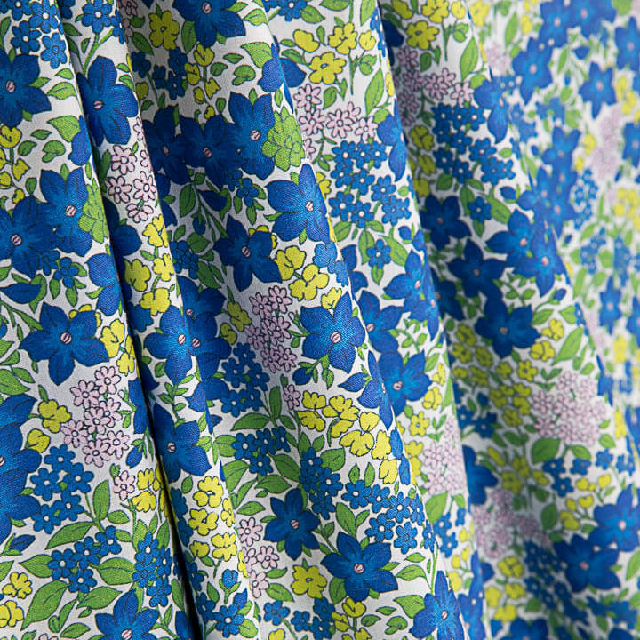 Percale imprimée « Jardin bleu Klein » - Ribes y Casals