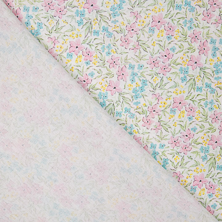 Percale imprimée « Jardin aquarelle pastel » - Ribes y Casals