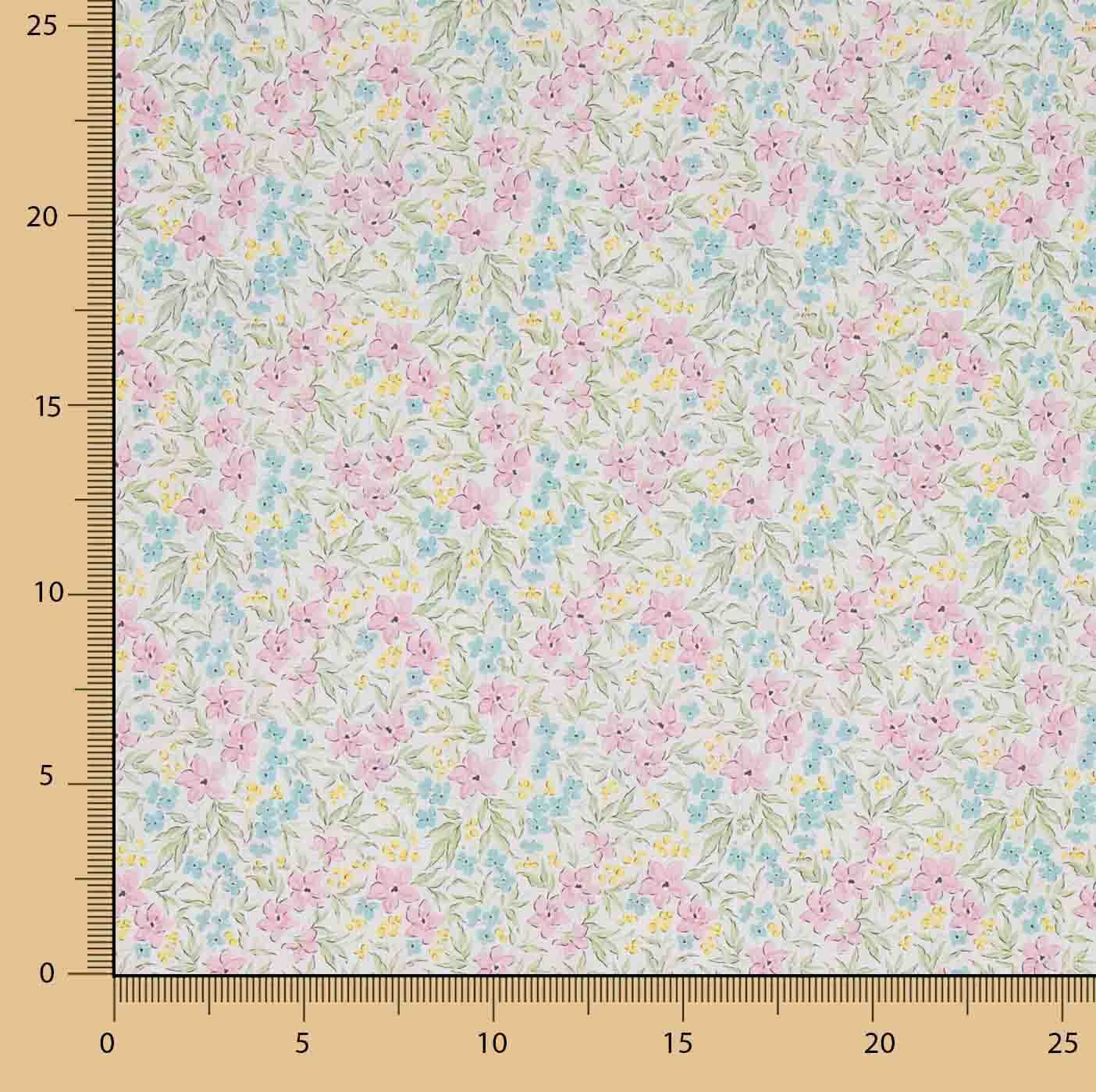 Percale imprimée « Jardin aquarelle pastel » - Ribes y Casals