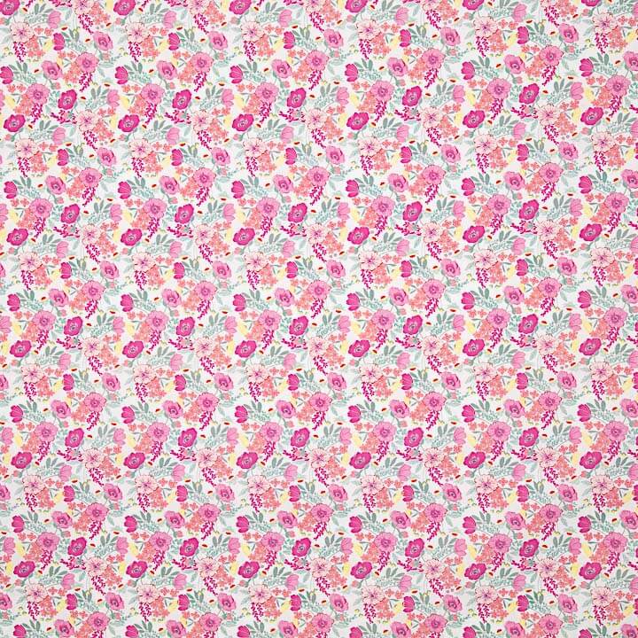 Percale imprimée « Jardin de roses » rose - Ribes y Casals