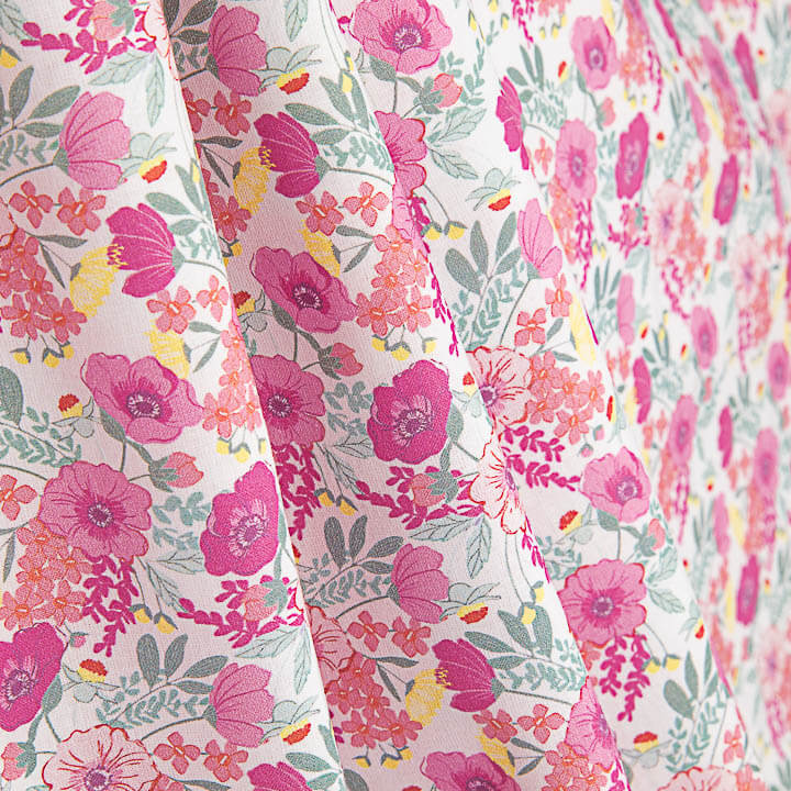 Percale imprimée « Jardin de roses » rose - Ribes y Casals