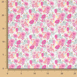 Percale imprimée « Jardin de roses » rose - Ribes y Casals