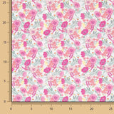 Percale imprimée « Jardin de roses » rose - Ribes y Casals