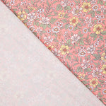 Percale imprimée « Jardin sauvage » corail - Ribes y Casals
