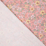 Percale imprimée « Jardin sauvage » corail - Ribes y Casals