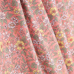 Percale imprimée « Jardin sauvage » corail - Ribes y Casals