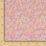 Percale imprimée « Jardin sauvage » corail - Ribes y Casals
