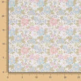 Percale imprimée « Jardin romantique pastel » - Ribes y Casals