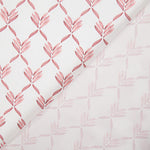 Percale imprimée de feuilles géométriques couleur corail - Ribes y Casals