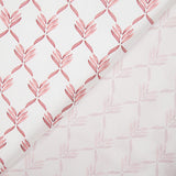 Percale imprimée de feuilles géométriques couleur corail - Ribes y Casals