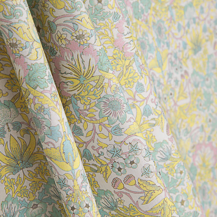 Percale imprimée « Jardin de Versailles » jaune pastel - Ribes y Casals