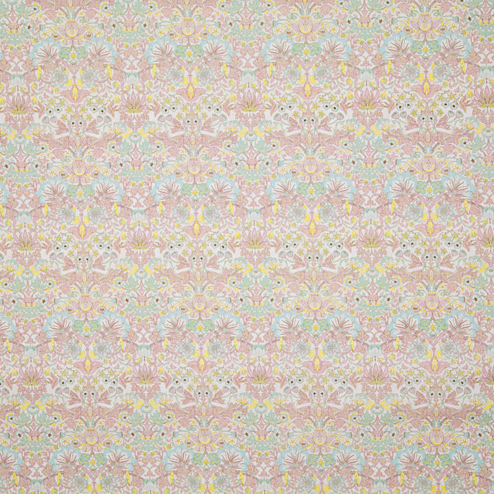 Percale imprimée « Jardin de Versailles » rose pastel - Ribes y Casals