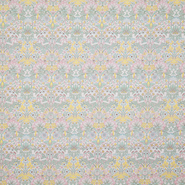 Percale imprimée « Jardin de Versailles » vert pastel aquatique - Ribes y Casals