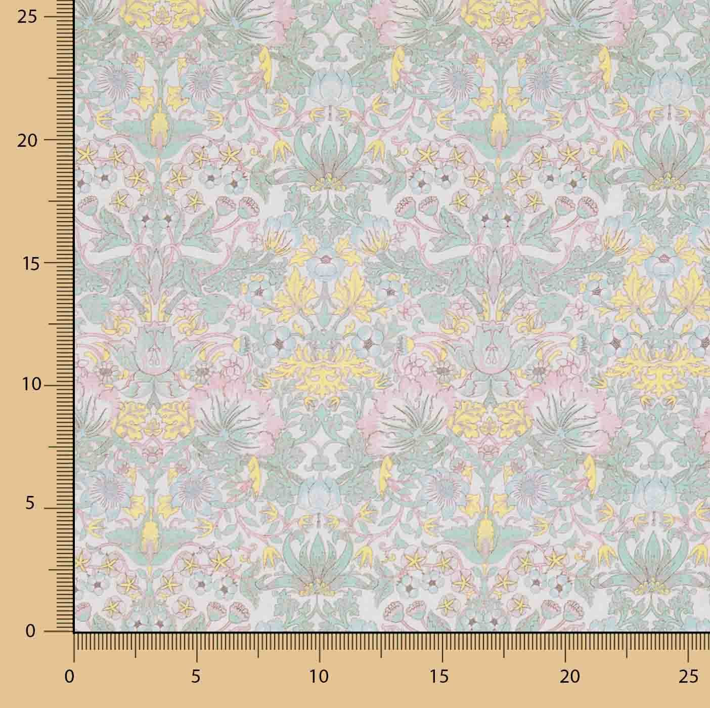 Percale imprimée « Jardin de Versailles » vert pastel aquatique - Ribes y Casals