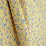 Percale imprimée motif floral vintage jaune - Ribes y Casals